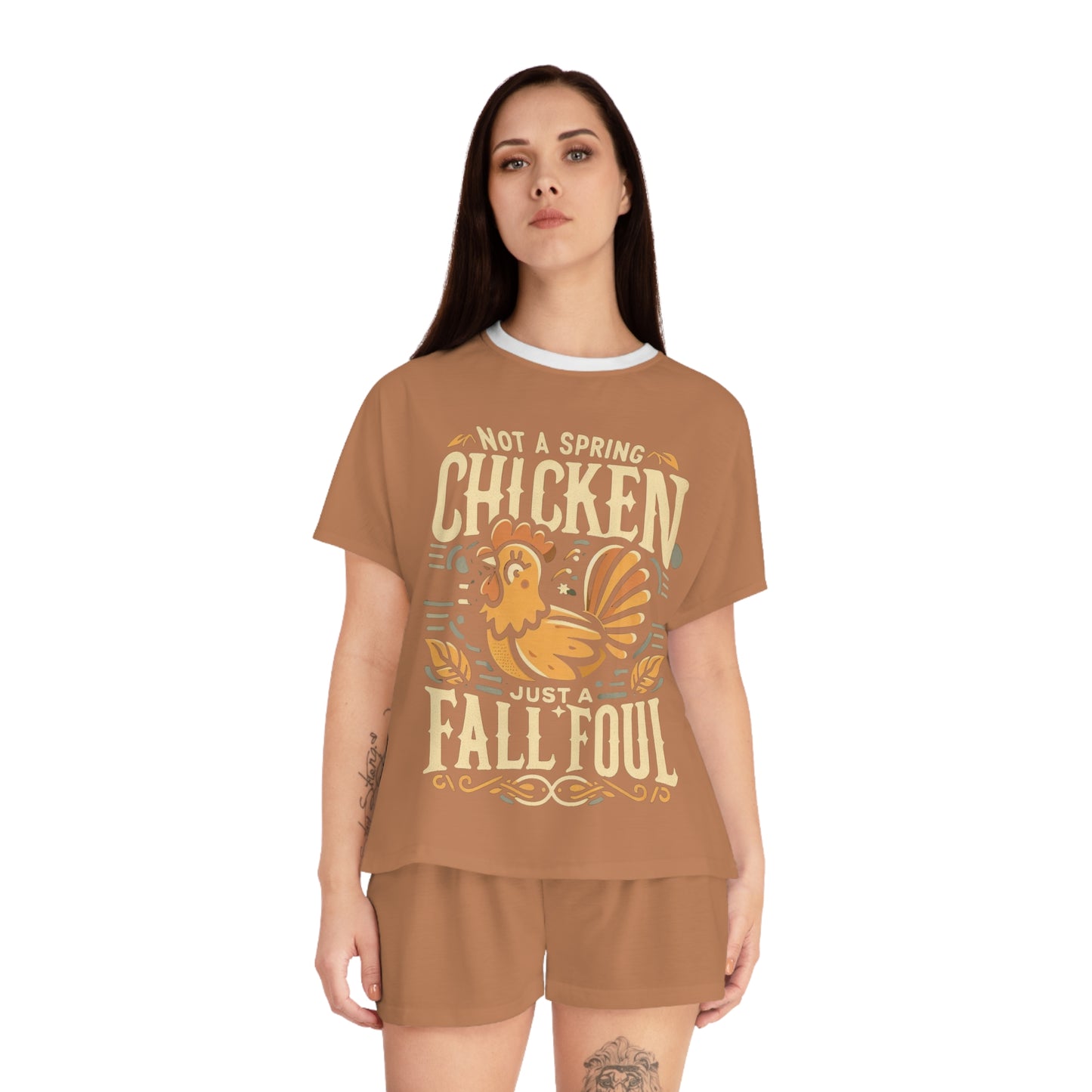 Fall Foul A Dusty Brown Women's Short Pajama Set