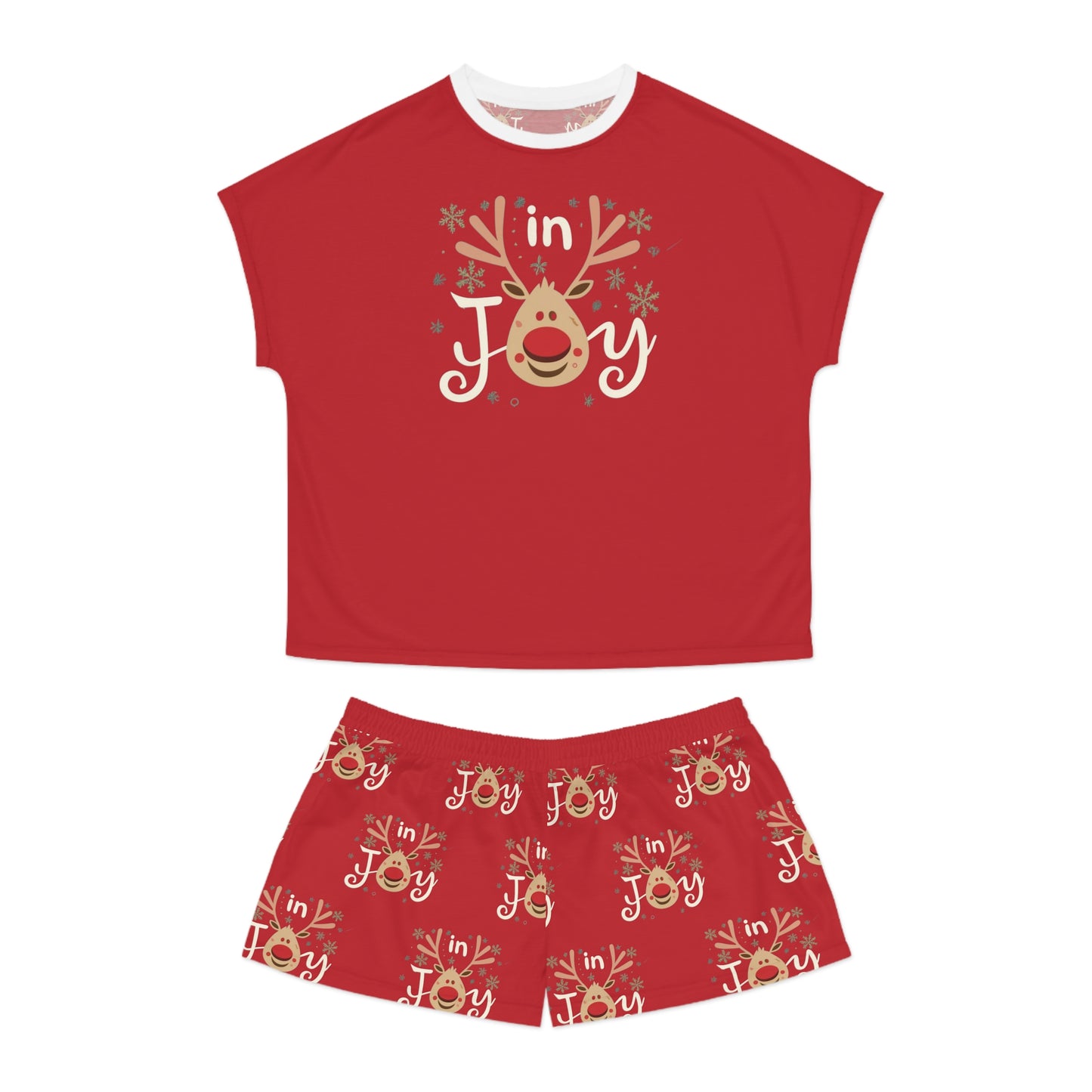 In Joy E Reindeer Women's Short Pajama Set