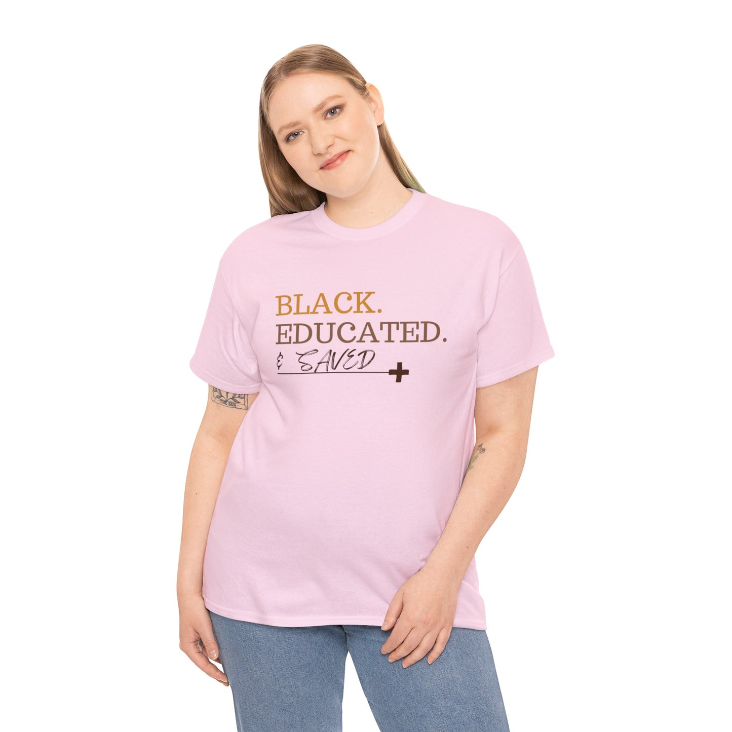 Black Educated and Saved Unisex Heavy Cotton Tee