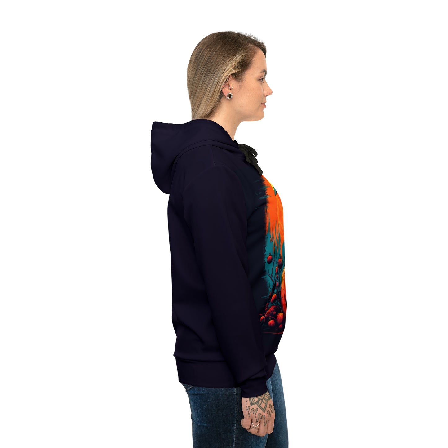 Sudadera con capucha deportiva Fall Pumpkin Bird C (AOP)