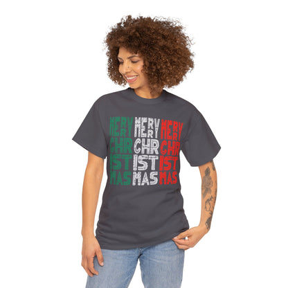 Multiple Merry Christmas Unisex Heavy Cotton Tee