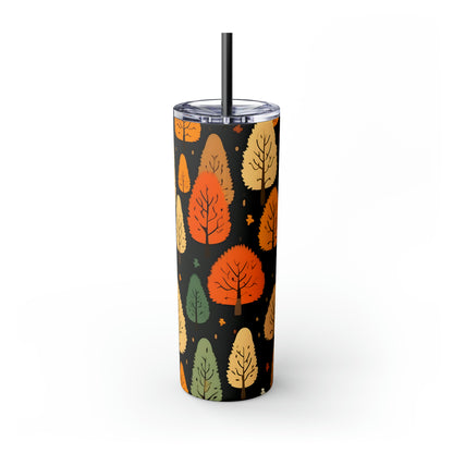 Fall Trees D Skinny Tumbler with Straw, 20oz