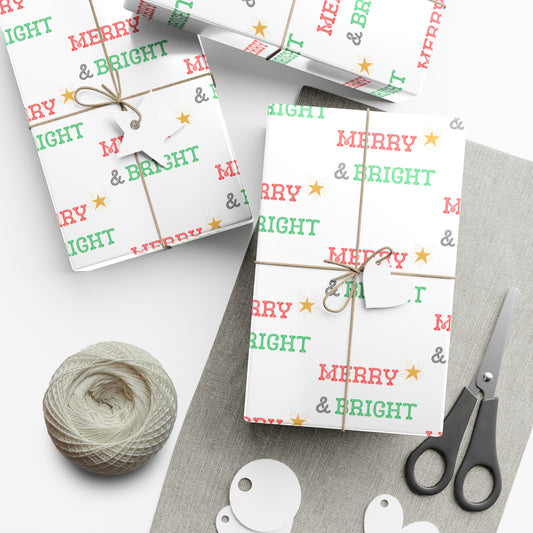 Merry & Bright Star Gift Wrap