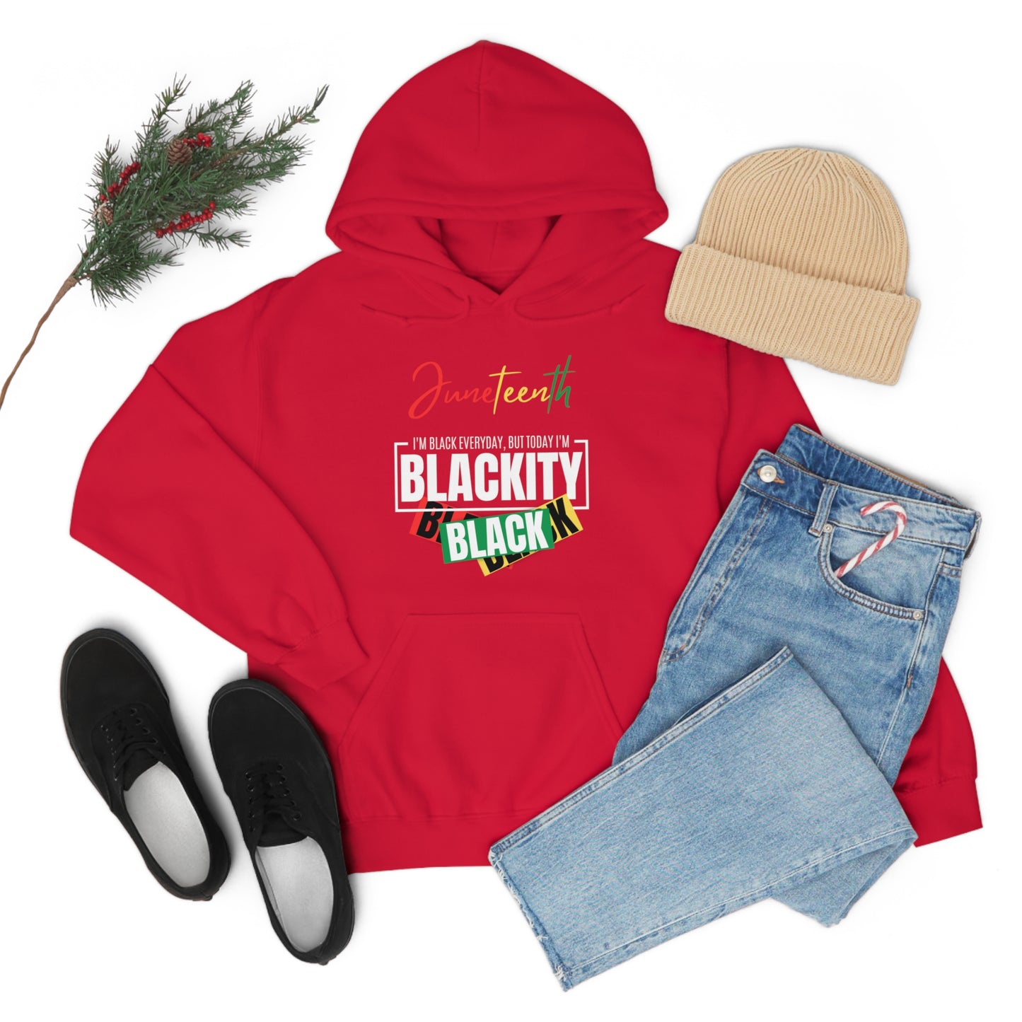 Juneteenth Blackity Sudadera con capucha unisex Heavy Blend™ negra