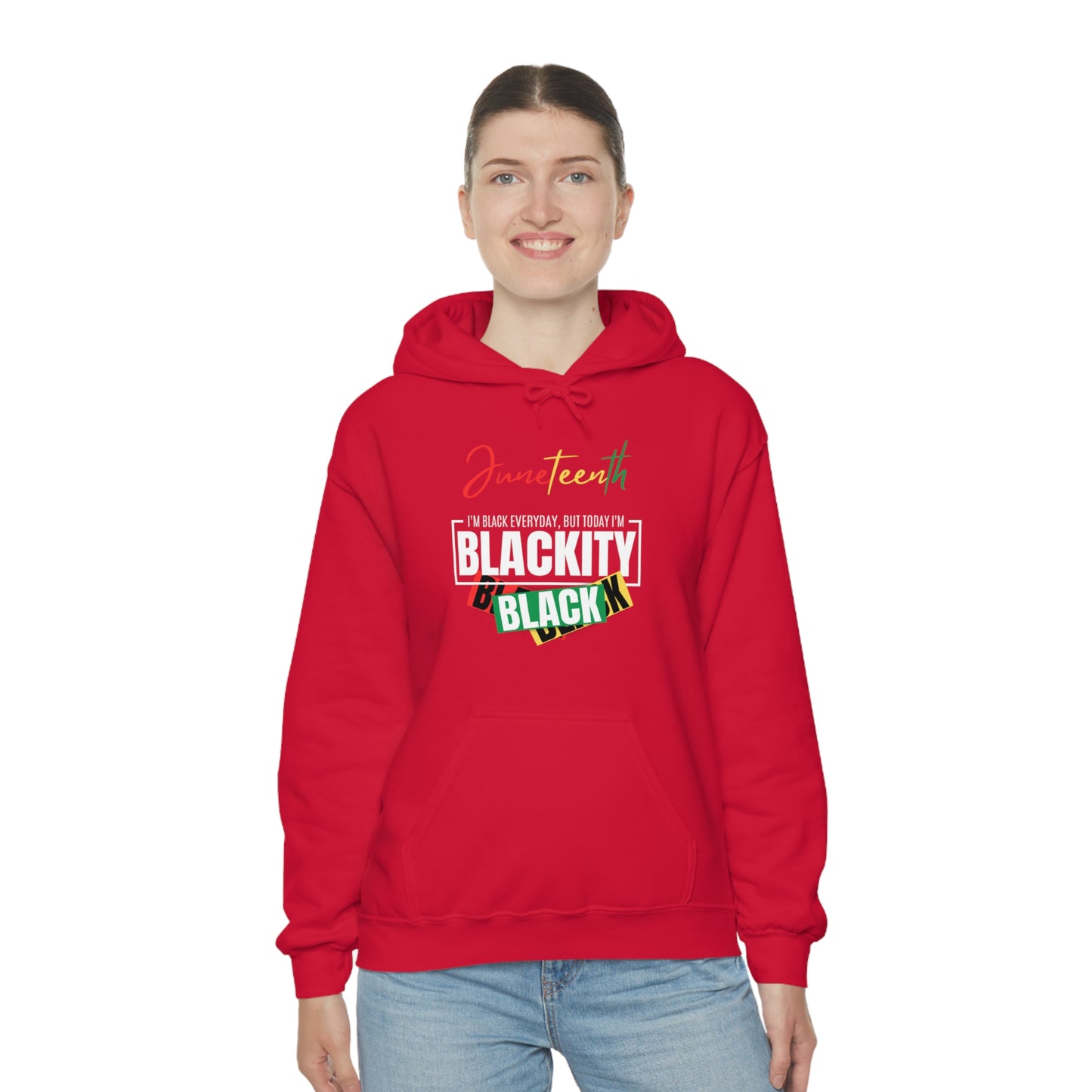 Juneteenth Blackity Sudadera con capucha unisex Heavy Blend™ negra