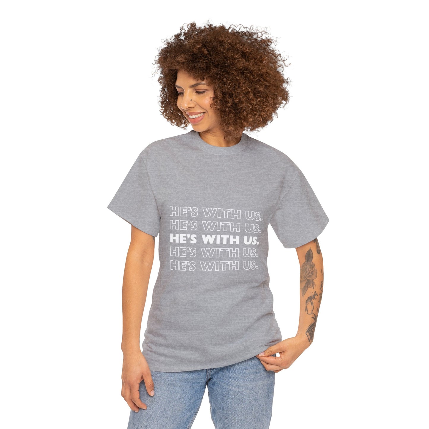 ATN He's With Us Unisex Heavy Cotton Tee