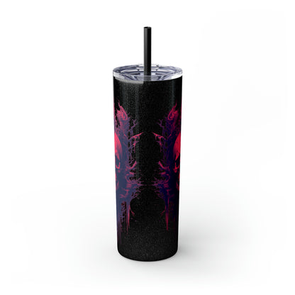 Halloween F Skinny Tumbler with Straw, 20oz