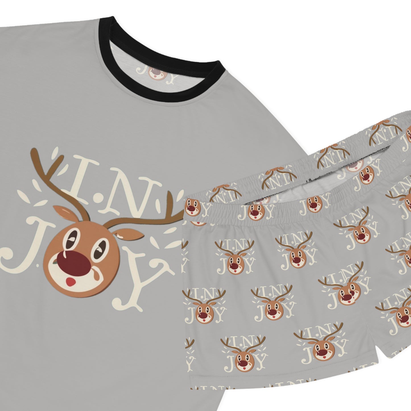 In Joy D Reindeer Women's Short Pajama Set