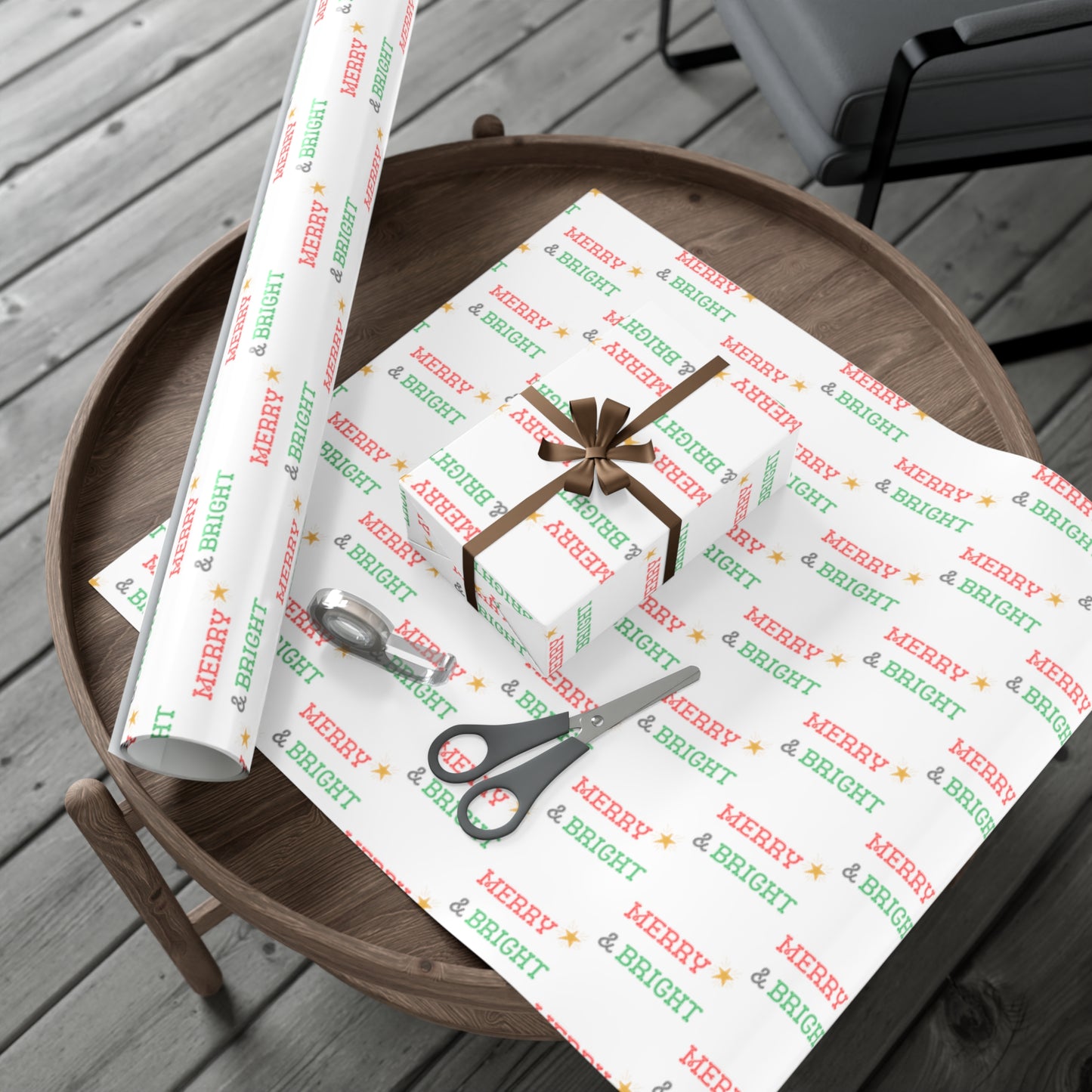 Merry & Bright Star Gift Wrap