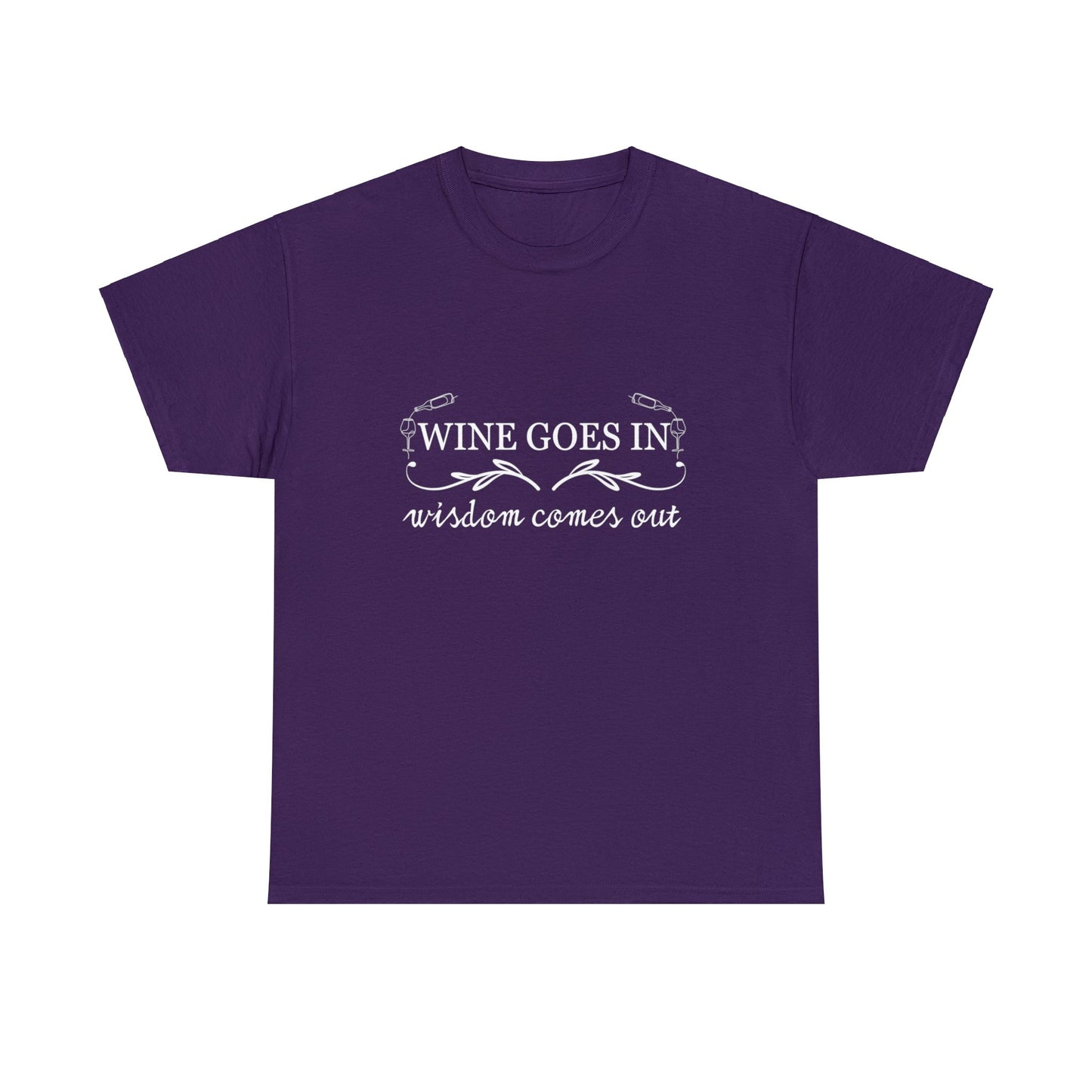 Wine Goes In... Unisex Heavy Cotton Tee