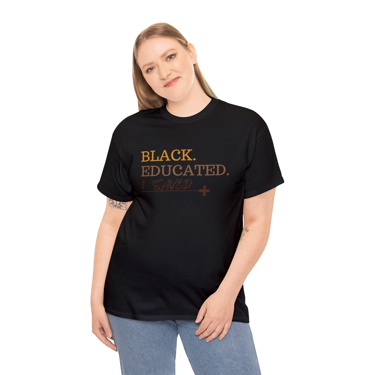 Black Educated and Saved Unisex Heavy Cotton Tee