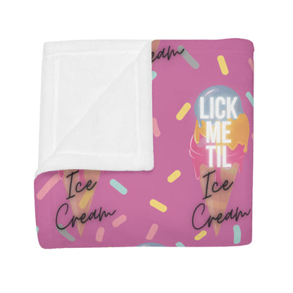 Ice Cream B Plush Fleece Blanket