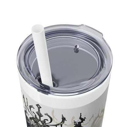 Halloween H Skinny Tumbler with Straw, 20oz