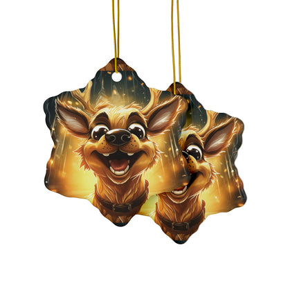 Reindeer D Ceramic Ornaments (1pc, 3pcs, 5pcs, 10pcs)