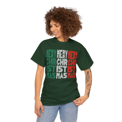 Multiple Merry Christmas Unisex Heavy Cotton Tee