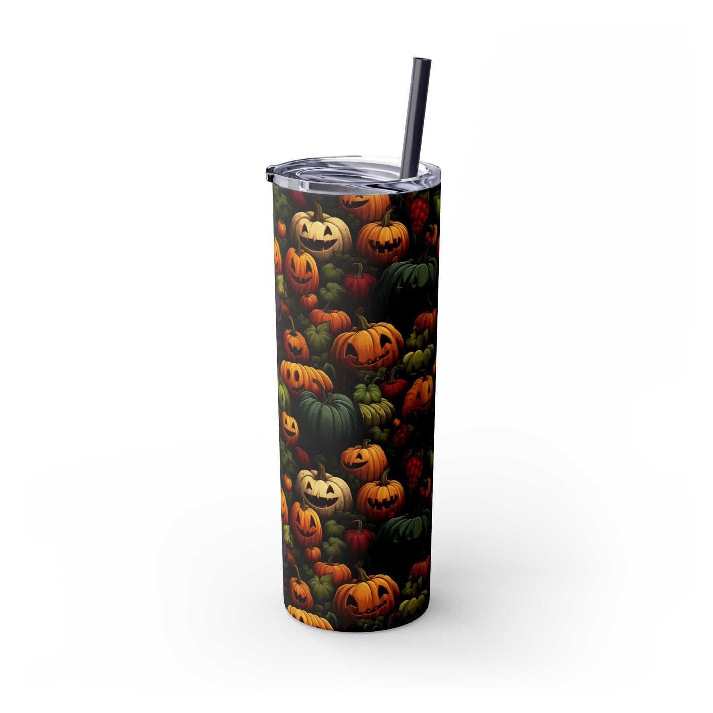 Pumpkins D Skinny Tumbler with Straw, 20oz