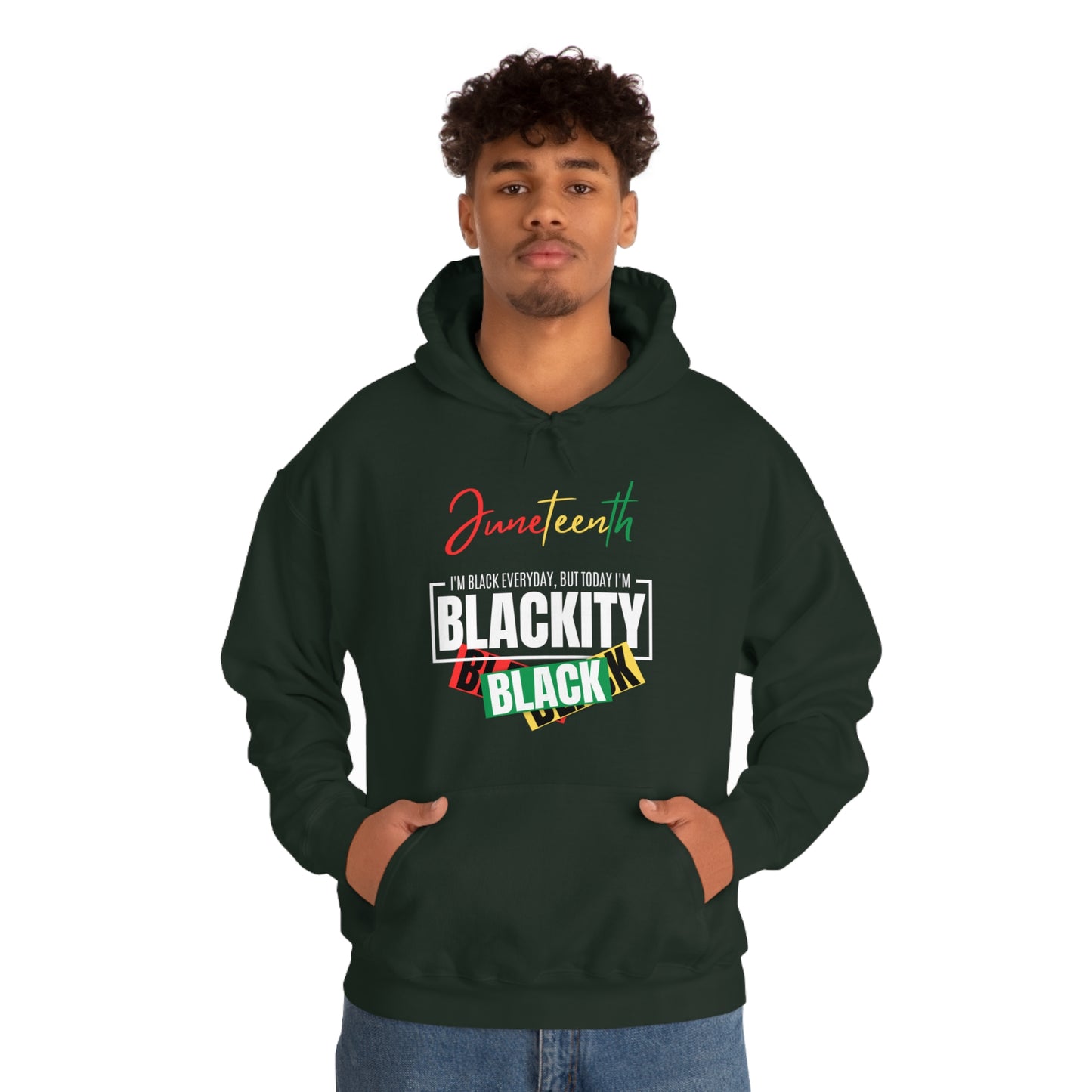 Juneteenth Blackity Sudadera con capucha unisex Heavy Blend™ negra