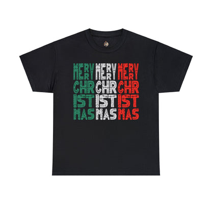 Multiple Merry Christmas Unisex Heavy Cotton Tee