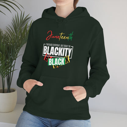 Juneteenth Blackity Sudadera con capucha unisex Heavy Blend™ negra