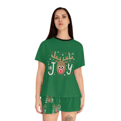 In Joy B Reindeer Women's Short Pajama Set