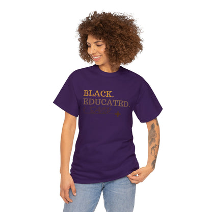 Black Educated and Saved Unisex Heavy Cotton Tee