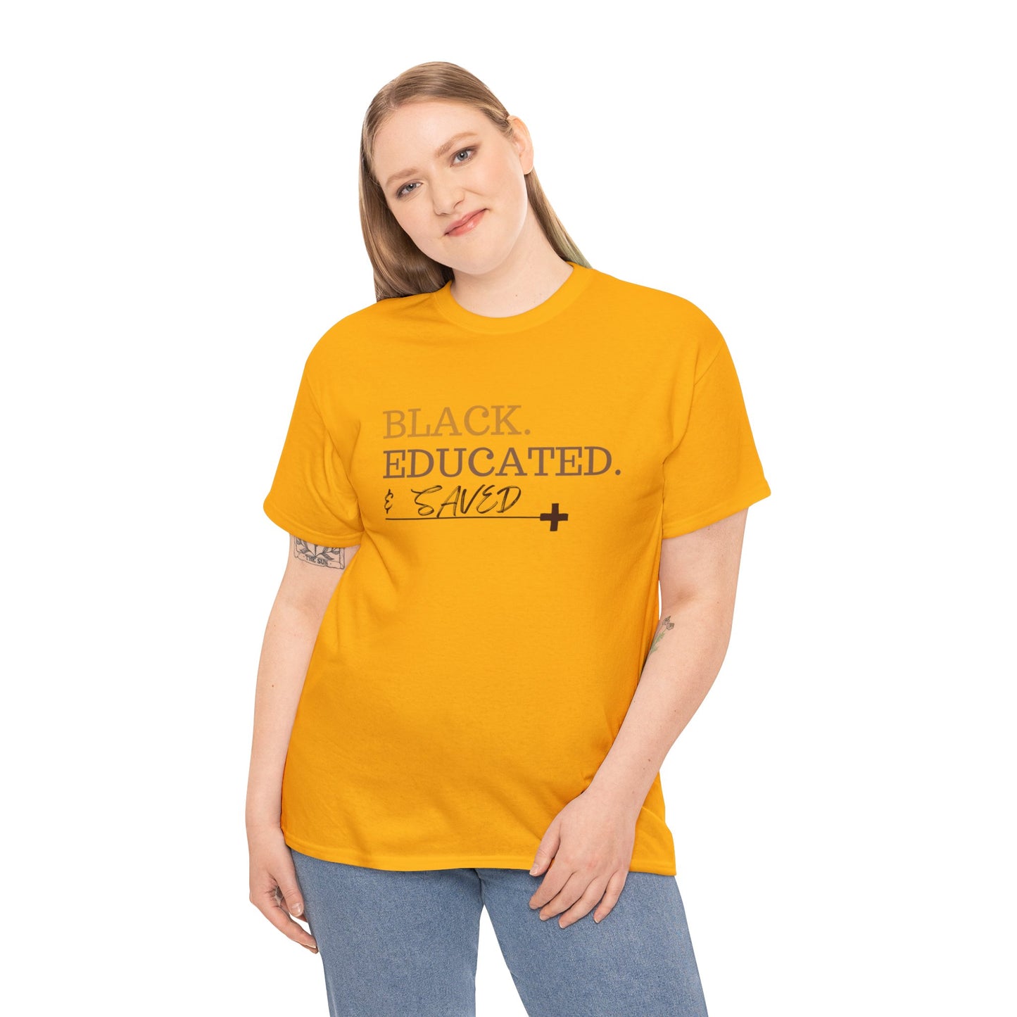 Black Educated and Saved Unisex Heavy Cotton Tee