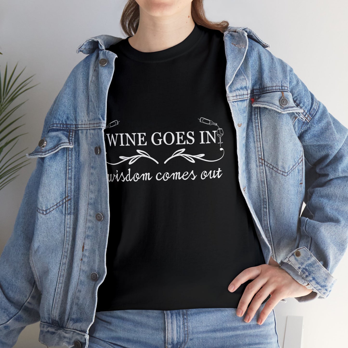 Wine Goes In... Unisex Heavy Cotton Tee