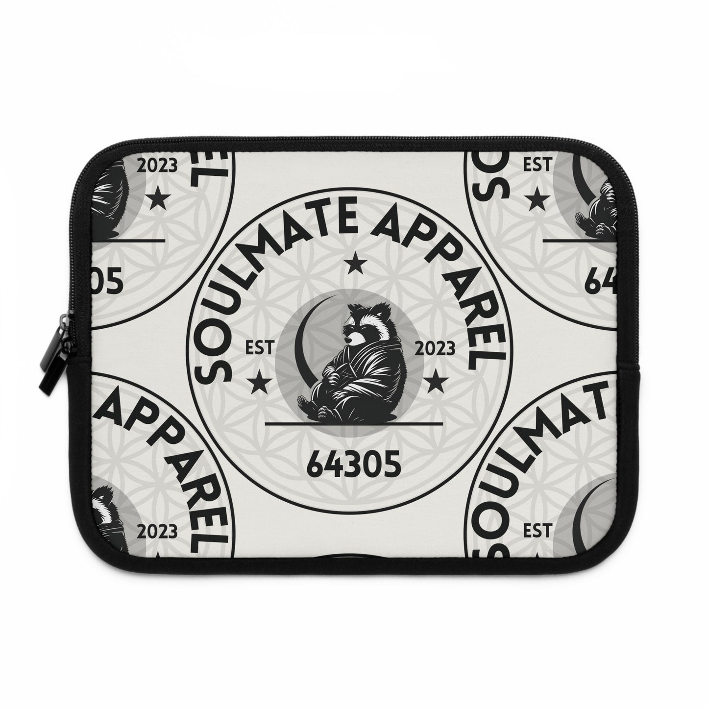 Soulmate Apparel Tanuki Black Text Offwhite Laptop Sleeve