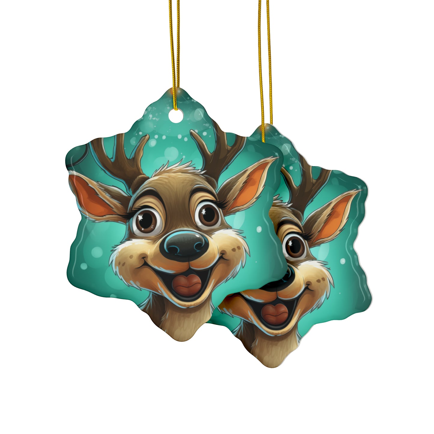 Reindeer A Ceramic Ornaments (1pc, 3pcs, 5pcs, 10pcs)