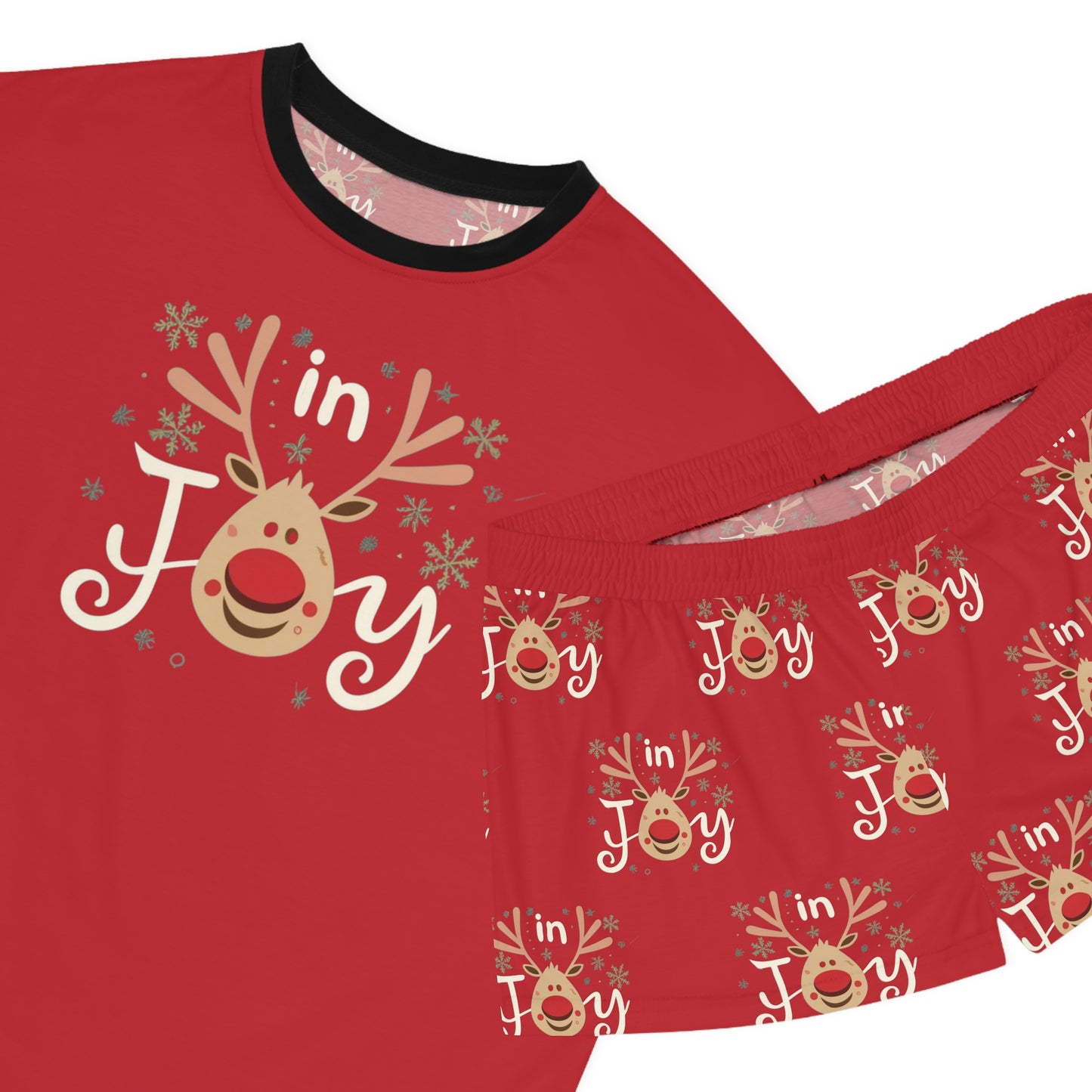 In Joy E Reindeer Women's Short Pajama Set