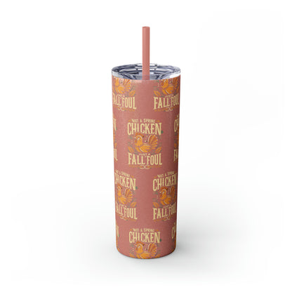 Vaso flaco Fall Foul con pajita, 20 oz