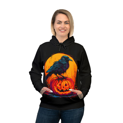 Sudadera con capucha deportiva Fall Pumpkin Bird B (AOP)