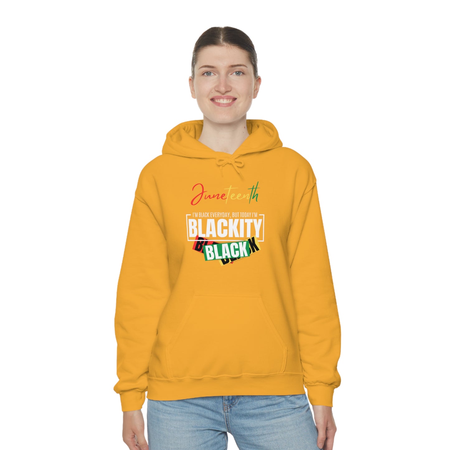 Juneteenth Blackity Sudadera con capucha unisex Heavy Blend™ negra