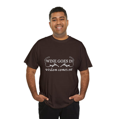 Wine Goes In... Unisex Heavy Cotton Tee