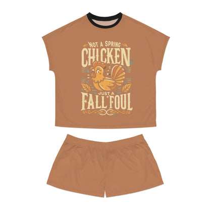 Fall Foul A Dusty Brown Women's Short Pajama Set