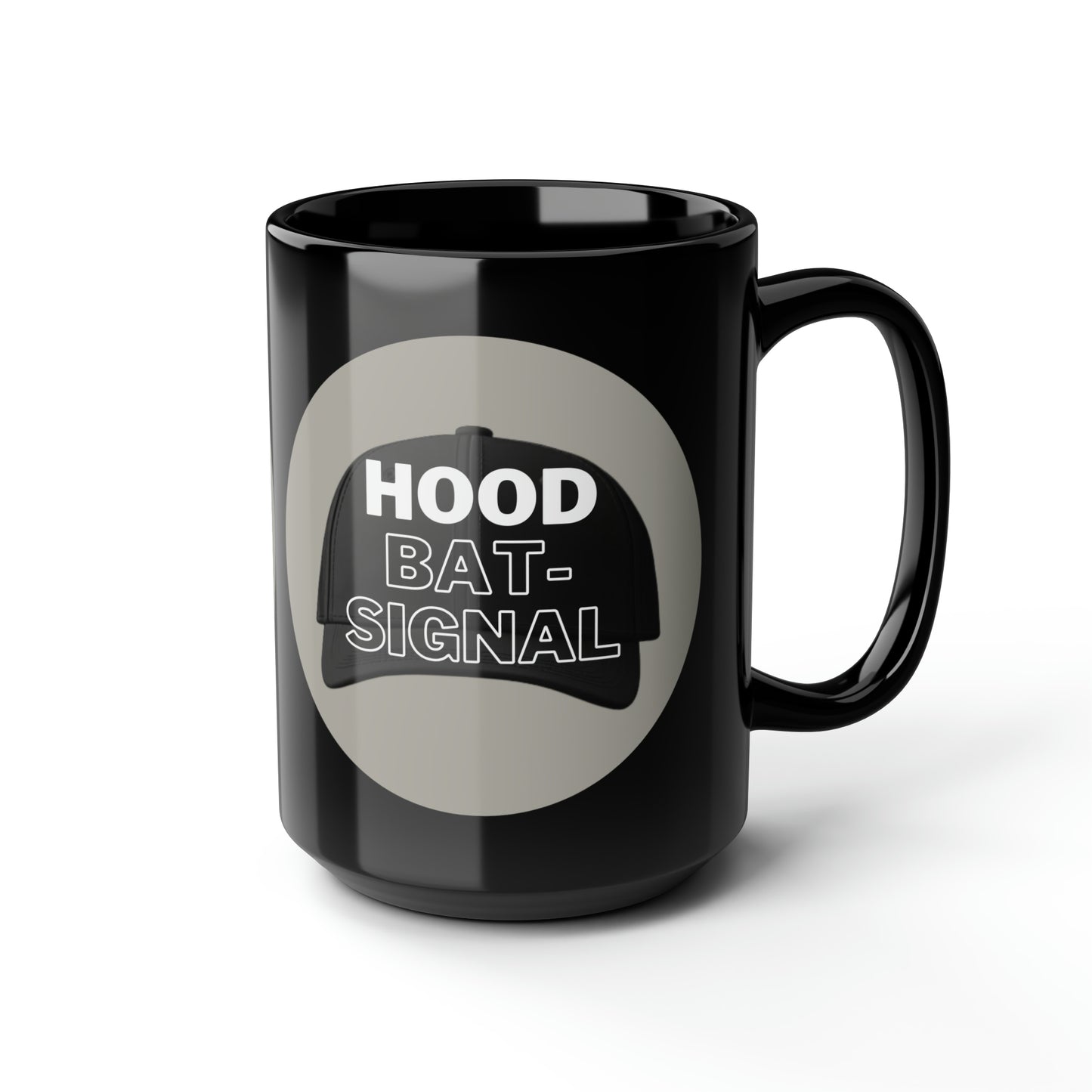 Riverside Rumble Like A Mug Hood Bat Signal Simple Black Mug, 15oz