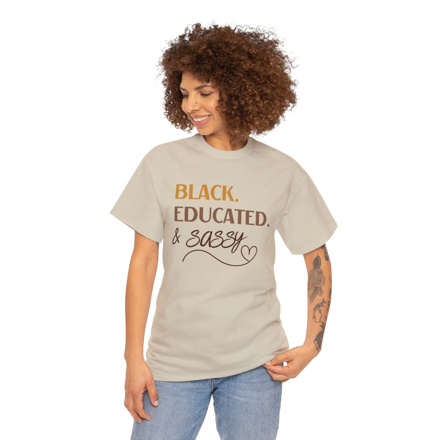 Black, Educated, and Sassy Unisex Heavy Cotton Tee