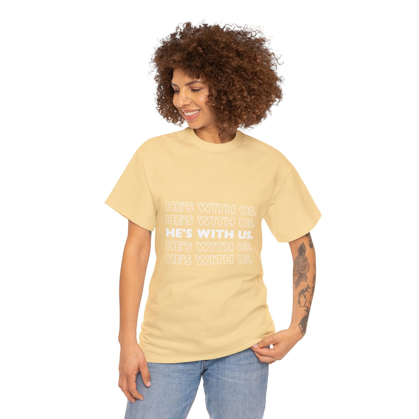 ATN He's With Us Unisex Heavy Cotton Tee