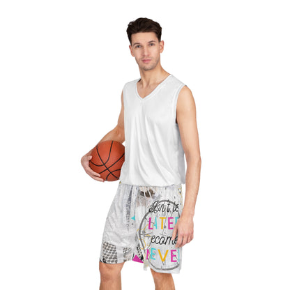 Pantalones cortos de baloncesto blancos Later BC Never (AOP)