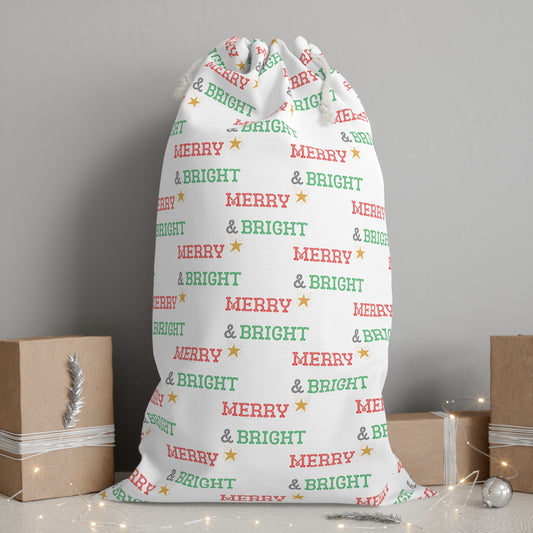 Merry & Bright Star Gift Sack