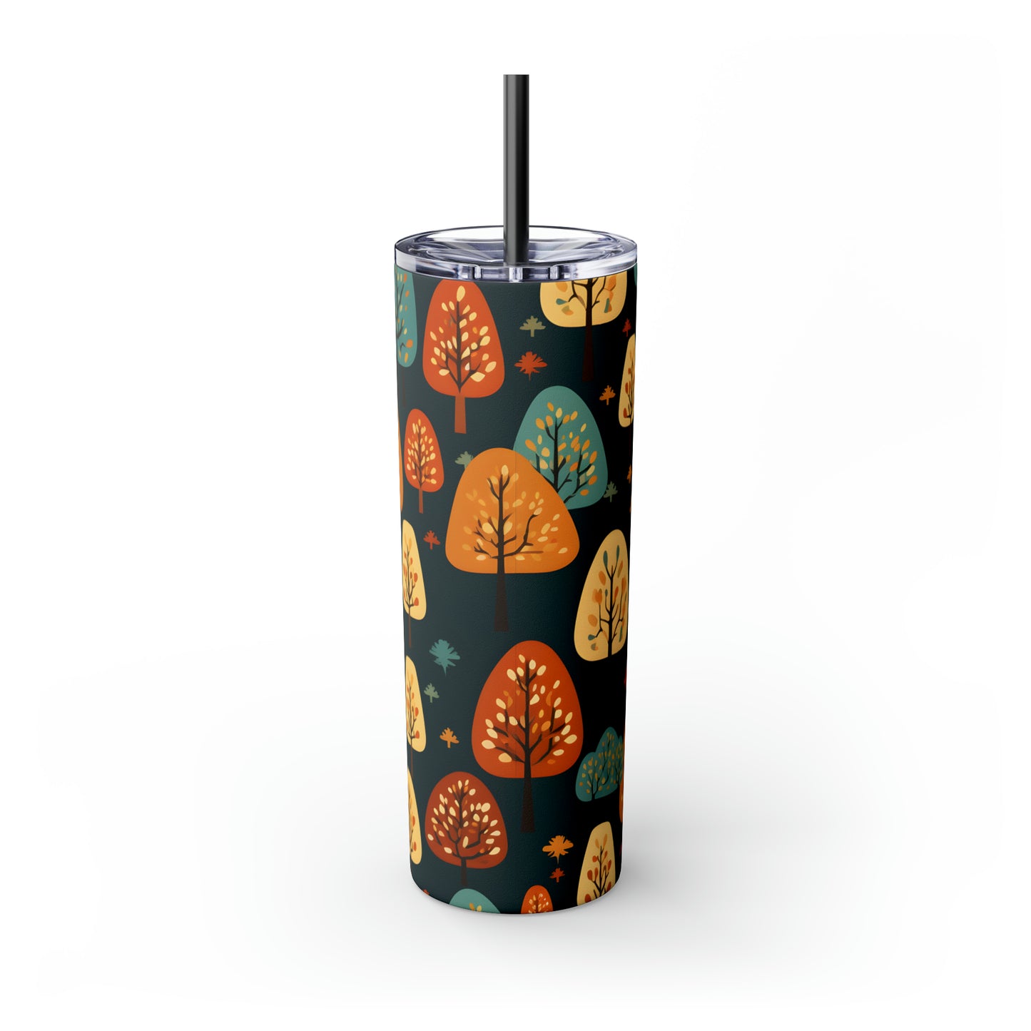 Fall Trees Un vaso delgado con pajita, 20 oz