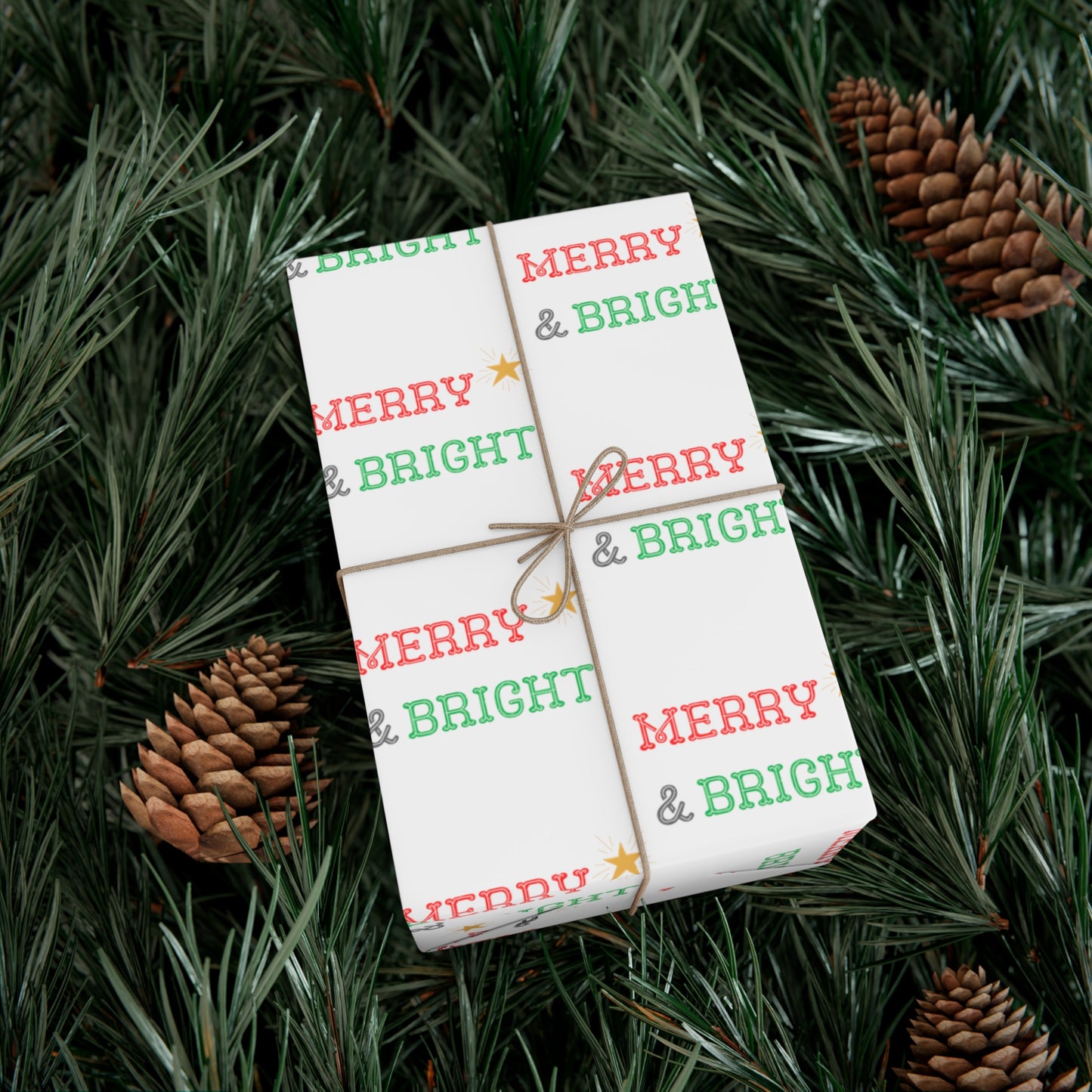 Merry & Bright Star Gift Wrap