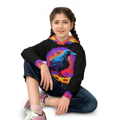 Sudadera con capucha para niños Fall Pumpkin Bird A (AOP)