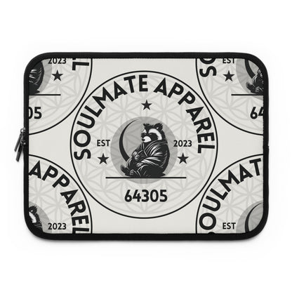 Soulmate Apparel Tanuki Black Text Offwhite Laptop Sleeve