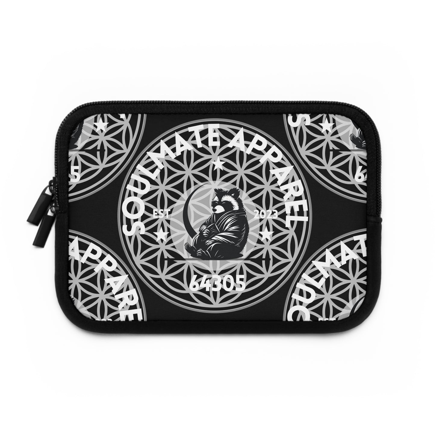 Soulmate Apparel Tanuki White Text Black Laptop Sleeve