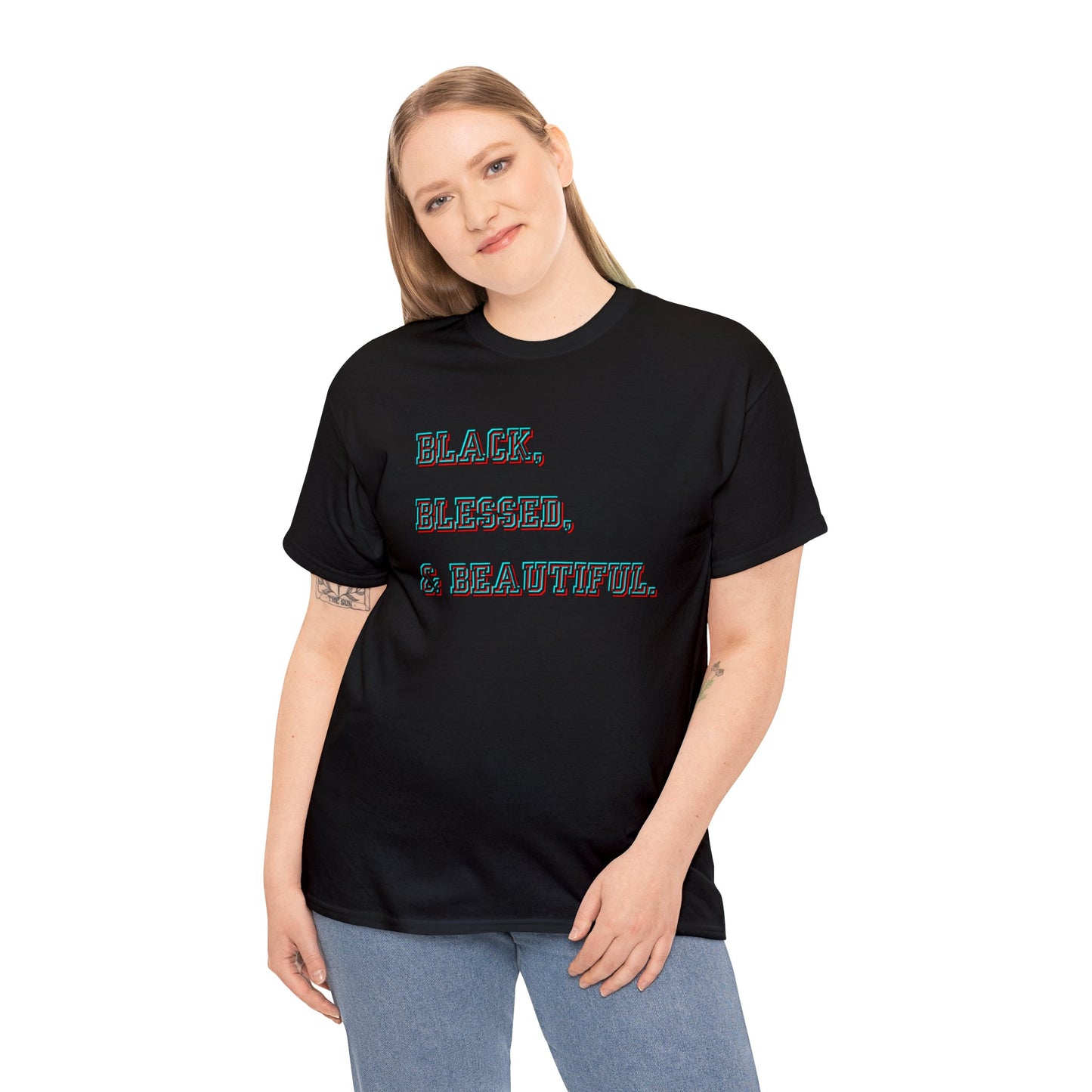 Black Blessed and Beautiful 2 Unisex Heavy Cotton Tee