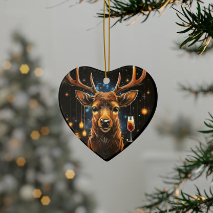 Reindeer B Ceramic Ornaments (1pc, 3pcs, 5pcs, 10pcs)