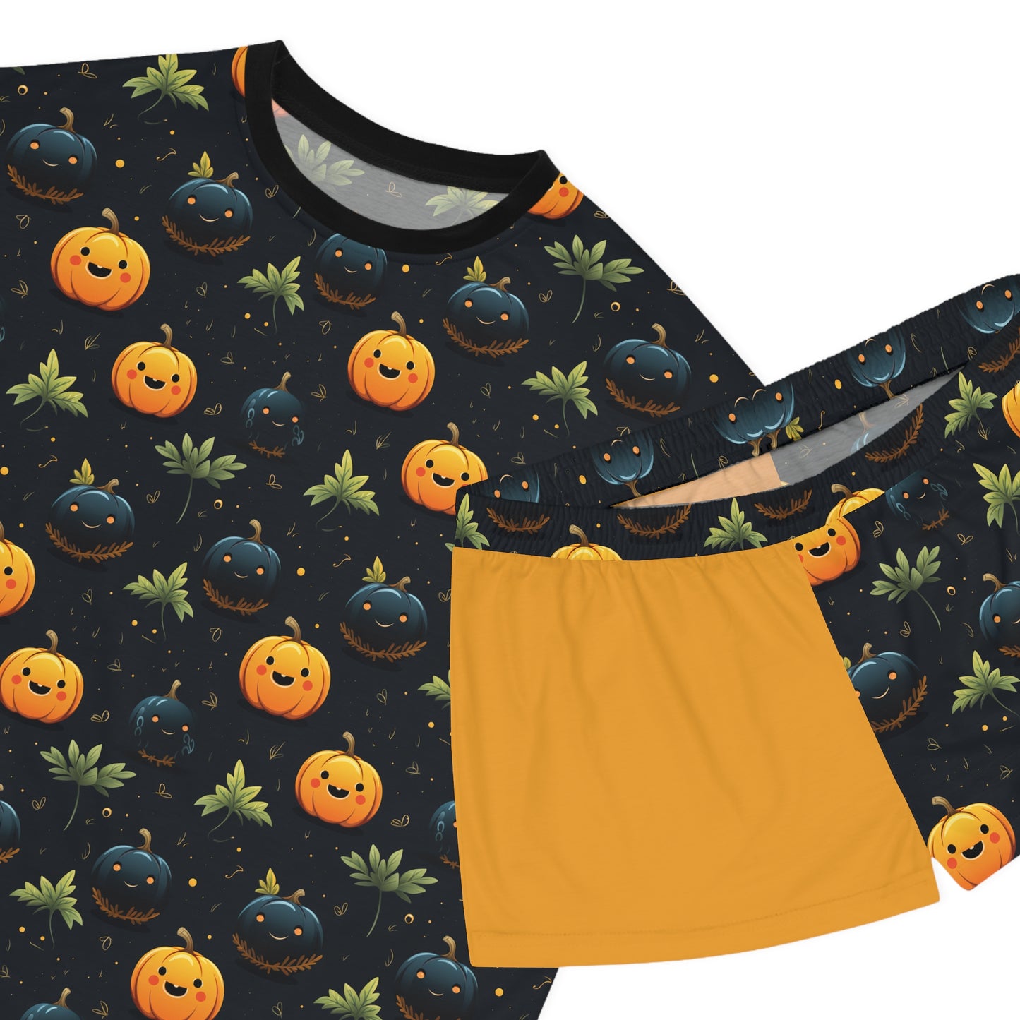 Fall Pumpkin Women's Short Pajama Set