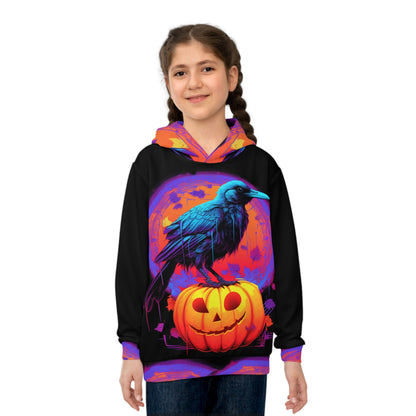 Sudadera con capucha para niños Fall Pumpkin Bird A (AOP)