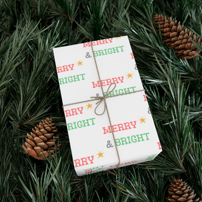 Merry & Bright Star Gift Wrap